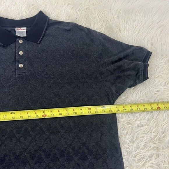 Vintage 90s Disney Store Mickey Mouse Argyle Grey Short Sleeve Polo Shirt XL - Picture 9 of 12